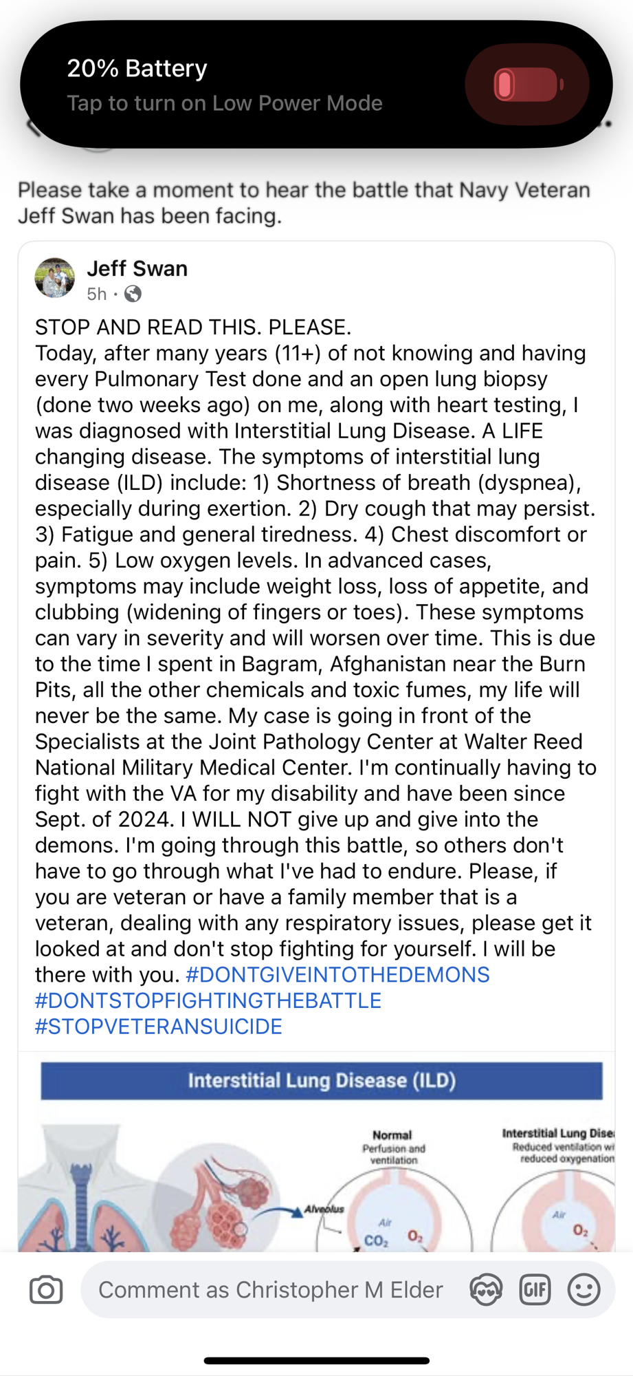 Navy Veteran Speaks Out After ILD Diagnosis Linked to Burn Pit Exposure
